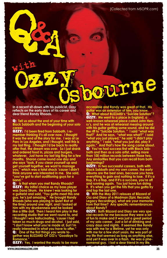 Ozzy Q & A