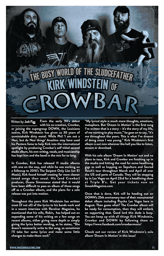 Crowbar's Kirk Windstein
